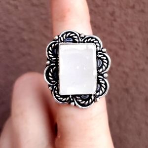 New Selenite 925 Silver Ring.